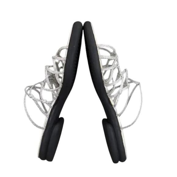 Cabin Creek Shoes Womens 6 Sandal Fashion Slip On Strappy Metallic Elastic Retro - Picture 8 of 11